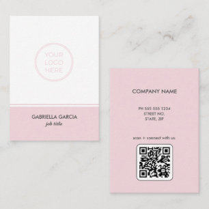 Cartão de visita de Código QR do Logotipo Rosa Blu