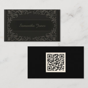 Cartão de visita de código QR do Rico elegante pre
