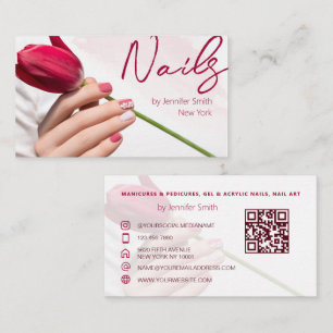 Cartão de visita de código QR do Salon Nail