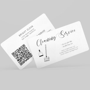 Cartão de visita de Código QR do Serviço de Limpez