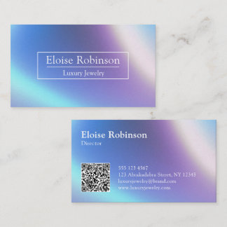 Cartão de visita de Código QR Elegante Holográfico