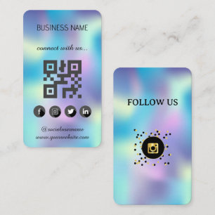 Cartão de visita de Código QR holográfico de mídia