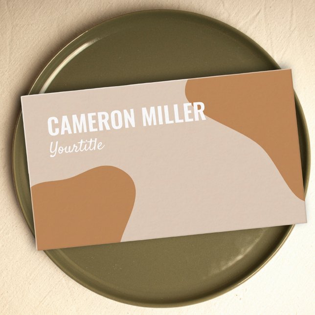 Cartão de visita de código QR, minimalista de ouro (QR code business card, earthy tones business card )