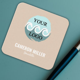 Cartão de visita de código QR, minimalista do logo