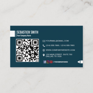 Cartão de visita de Código QR Minimalista Moderno