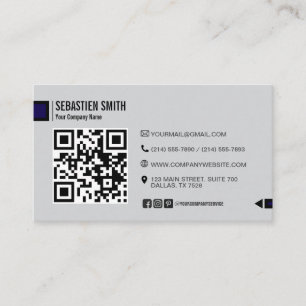 Cartão de visita de código QR minimalista moderno 