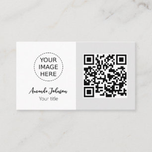 Cartão de visita de código QR mínimo com seu logot