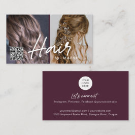 Cartão de visita de código QR para na moda capilar