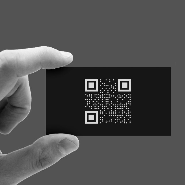 Cartão de visita de código QR preto mínimo (Criador carregado)