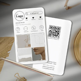 Cartão de visita de Colagem de Fotos Simples do In