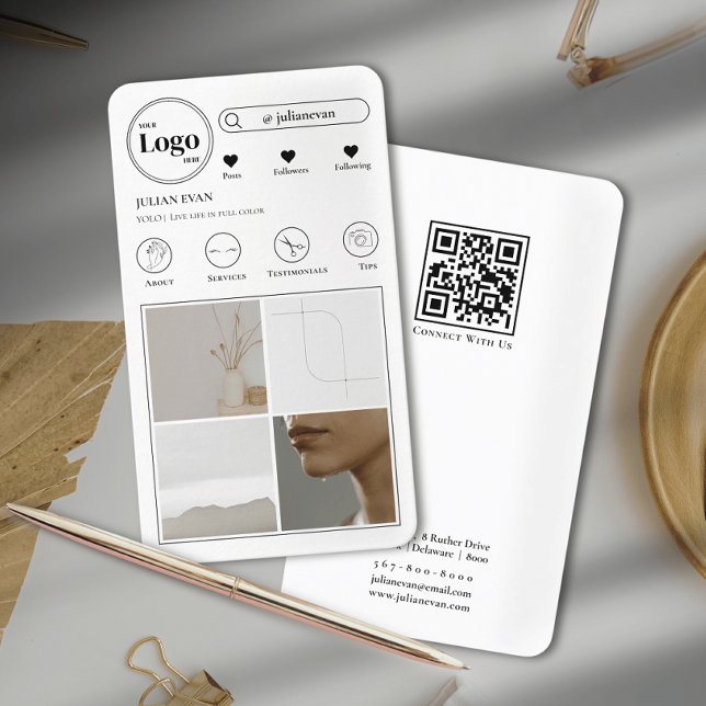 Cartão de visita de Colagem de Fotos Simples do In (Criador carregado)