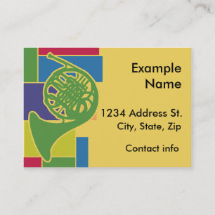 Cartão de visita de Colorblocks da trompa francesa