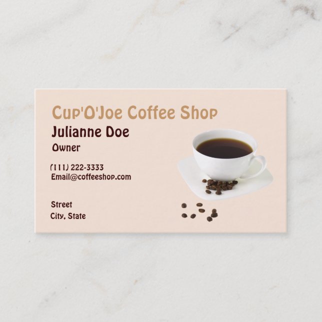 Cartão de visita de Compro de café (Frente)
