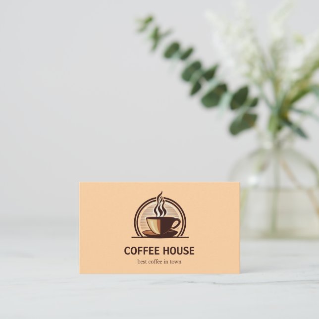 Cartão de visita de Compro de café simples minimal (Em pé/Frente)