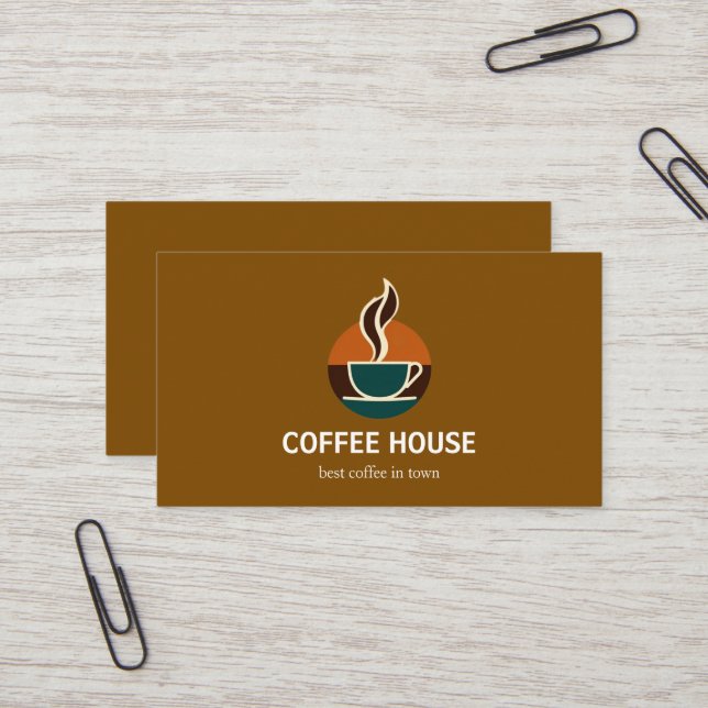 Cartão de visita de Compro de Café Simples Moderno (Frente/Verso In Situ)