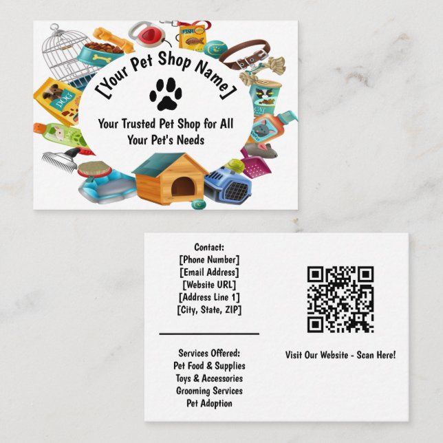 Cartão de visita de Compro Pet Personalizado (Frente/Verso)