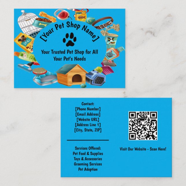 Cartão de visita de Compro Pet Personalizado (Frente/Verso)