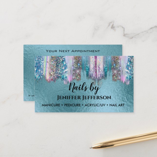 Cartão de visita de compromisso de ARTISTA NAIL (Frente/Verso In Situ)
