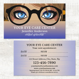 Cartão de visita de Compromisso do Eye Care