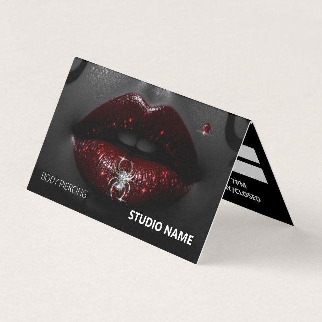 Cartão de visita de Compromisso do Salão de Pierci (Frente)