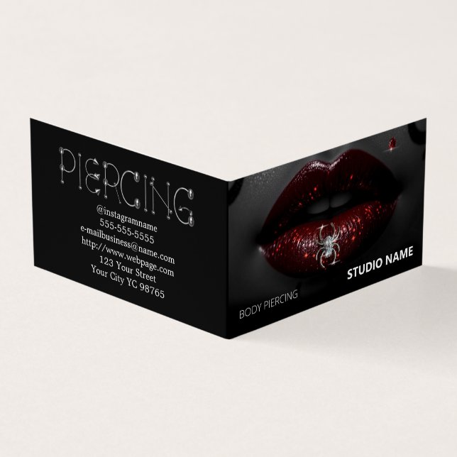 Cartão de visita de Compromisso do Salão de Pierci (Exterior)