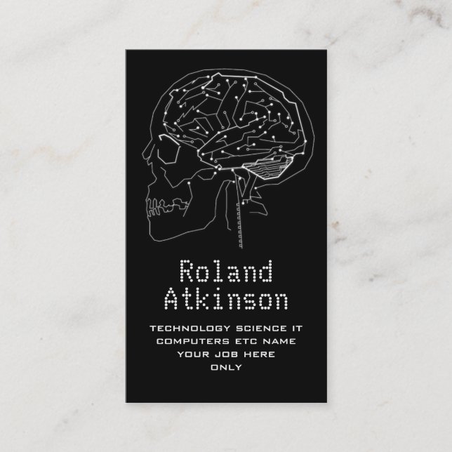 cartão de visita de computação do cérebro do (Frente)