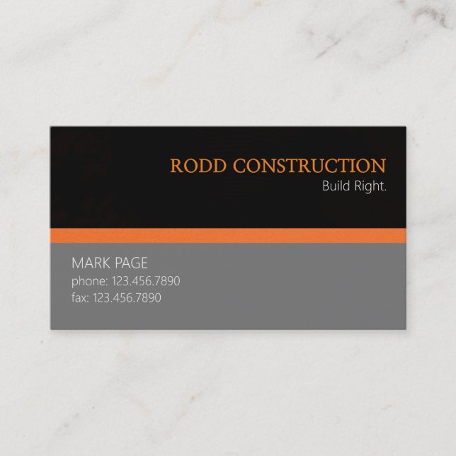 Cartão de visita de Construção do Construtor Profi (Frente)