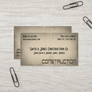 Cartão de visita de Construção do Contratante
