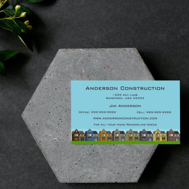 Cartão de visita de Construção Doméstica (Home Construction Business Card)