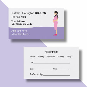 Cartão de Visita de Consulta de Obstetrícia e Gine