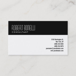 Cartão de visita de consultor moderno branco preto