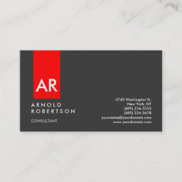 Cartão de visita de consultor Red Modern da Cinza