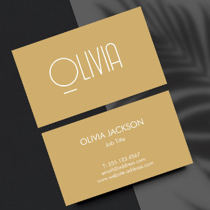 Cartão de visita de cópia mínima do Beige Boho Vin