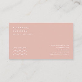 Cartão de visita de cor-de-rosa e branco mínimo