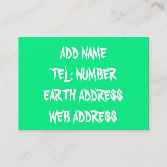 Cartão de visita de cor sólida verde (Frente)