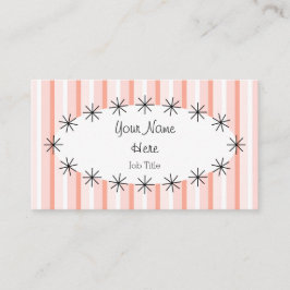 Cartão de visita de coral Stripe oval