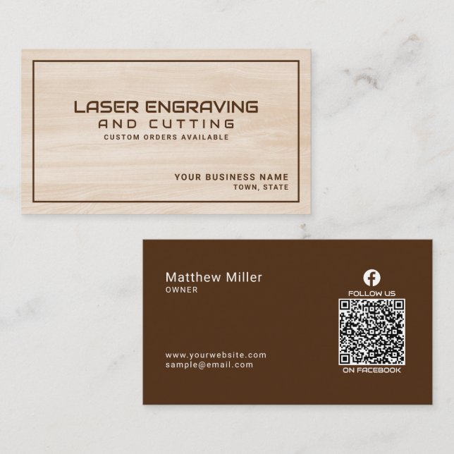 Cartão de visita de Corte de Engrenagem por Laser (Frente/Verso)