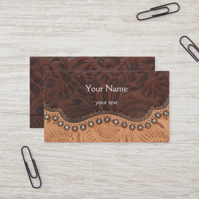 Cartão de visita de couro artificial (Frente/Verso In Situ)