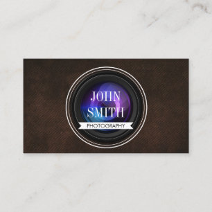 Cartão de visita de couro da fotografia do códig