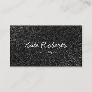 Cartão de visita de couro preto   minimalista