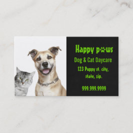 cartão de visita de creche de estimação