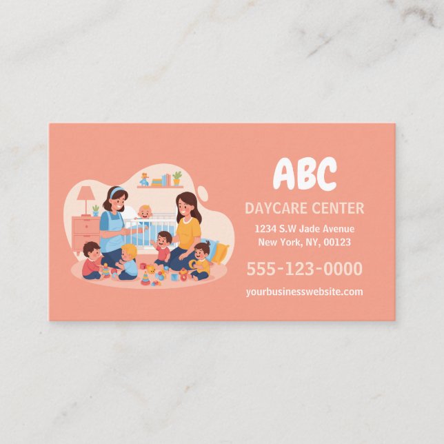 Cartão de Visita de Creche Moderna (Frente)