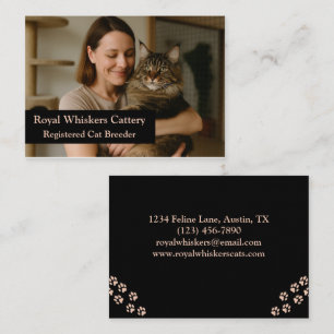 Cartão de Visita de Criador de Gatos Personalizado