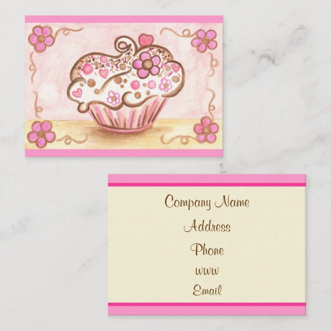 Cartão de Visita de Cupcake (Frente/Verso)
