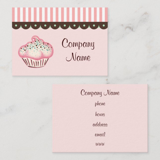 Cartão de Visita de Cupcake (Frente/Verso)