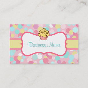 Cartão de visita de Cupcake amarelo personalizado