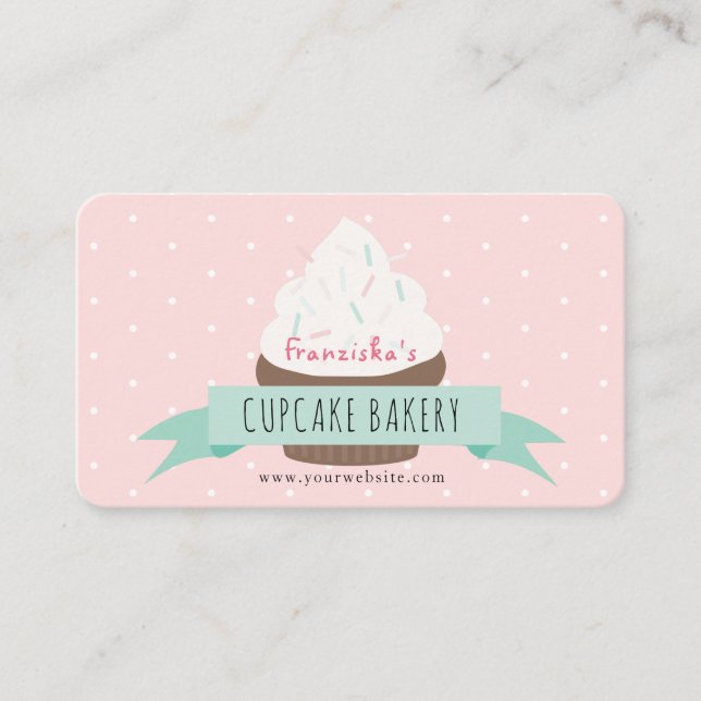 Cartão de visita de Cupcake da padaria de  de espi (Frente)