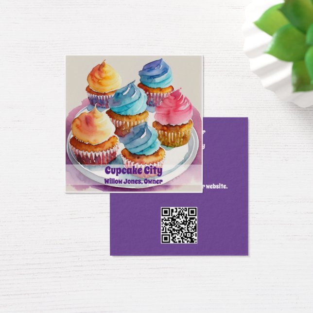 Cartão de visita de cupcake ou padaria (Mesa)