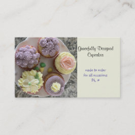 Cartão de Visita de Cupcakes com Canudos com Elegâ