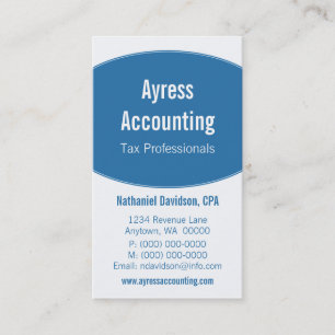 Cartão de visita de Curvas Limpas, Azul Negrito